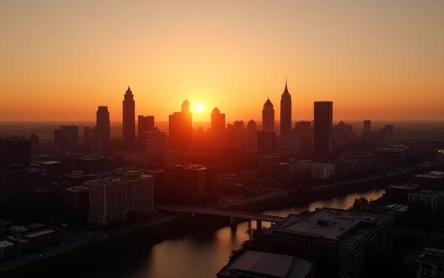 Columbia, SC skyline at sunset, representing growth and opportunity.